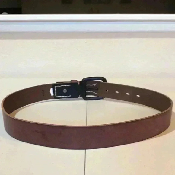 Timberland Pro  Brown Genuine Full Grain Leather Belt with Black Buckle Size 32 - Picture 3 of 8